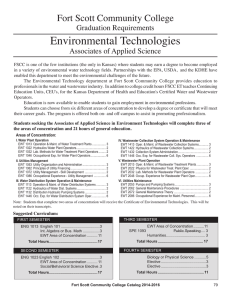 Environmental Technologies Fort Scott Community College Graduation Requirements Associates of Applied Science