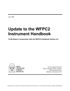 Update to the WFPC2 Instrument Handbook SPACE TELESCOPE