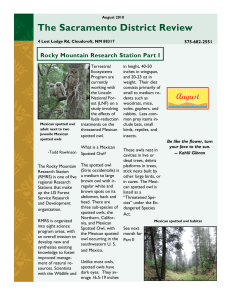 The Sacramento District Review Rocky Mountain Research Station Part I
