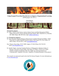 Using Escaped Prescribed Fire Reviews to Improve Organizational Learning Final Report