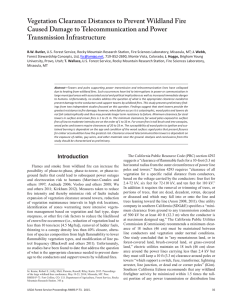 Vegetation Clearance Distances to Prevent Wildland Fire Transmission Infrastructure
