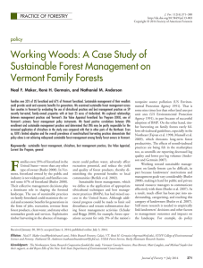 Working Woods: A Case Study of Sustainable Forest Management on policy