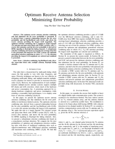 Optimum Receive Antenna Selection Minimizing Error Probability Sang Wu Kim Eun Yong Kim