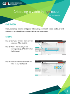 Critiquing a video in OVERVIEW