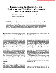 Environmental Variables in a Lodgepole Incorporating Additional  Tree and