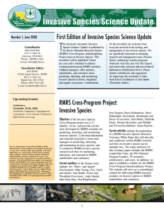 T First Edition of Invasive Species Science Update