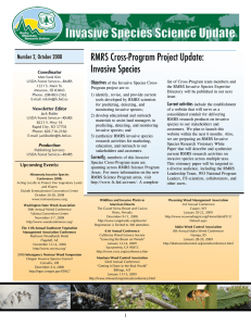 RMRS Cross-Program Project Update: Invasive Species Number 2, October 2008 Objectives