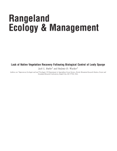 Rangeland Ecology &amp; Management Jack L. Butler