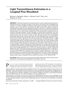 Light Transmittance Estimates in a Longleaf Pine Woodland Stephen D. Pecot