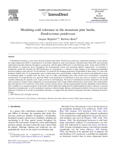 Modeling cold tolerance in the mountain pine beetle, Dendroctonus ponderosae Jacques Re´gnie`re