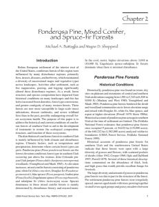 Ponderosa Pine, Mixed Conifer, and Spruce-fir Forests Chapter 2 Introduction