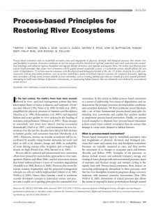 Process-based Principles for Restoring River Ecosystems Articles