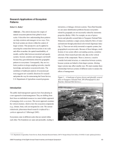 Research Applications of Ecosystem Patterns