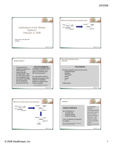 2/5/2008 Implications of the Obesity Epidemic February 4, 2008