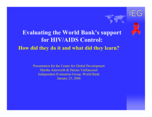 Evaluating the World Bank’s support for HIV/AIDS Control: