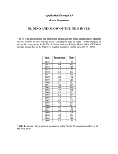 EL NINO AND FLOW OF THE NILE RIVER Application Example 19