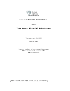 Third Annual Richard H. Sabot Lecture