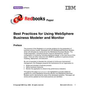 Red books Best Practices for Using WebSphere Business Modeler and Monitor