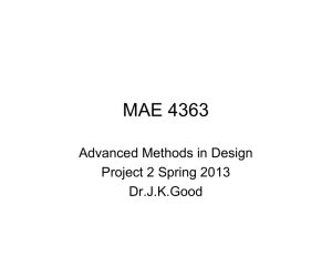 MAE 4363 Advanced Methods in Design Project 2 Spring 2013 Dr.J.K.Good