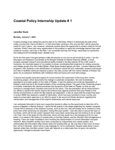Coastal Policy Internship Update # 1  Jennifer Keck
