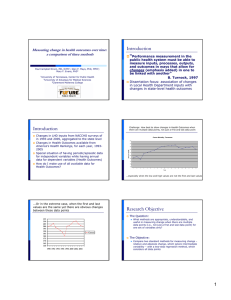 Introduction “ Measuring change in health outcomes over time: