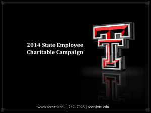 2014 State Employee Charitable Campaign www.secc.ttu.edu | 742-7025 |