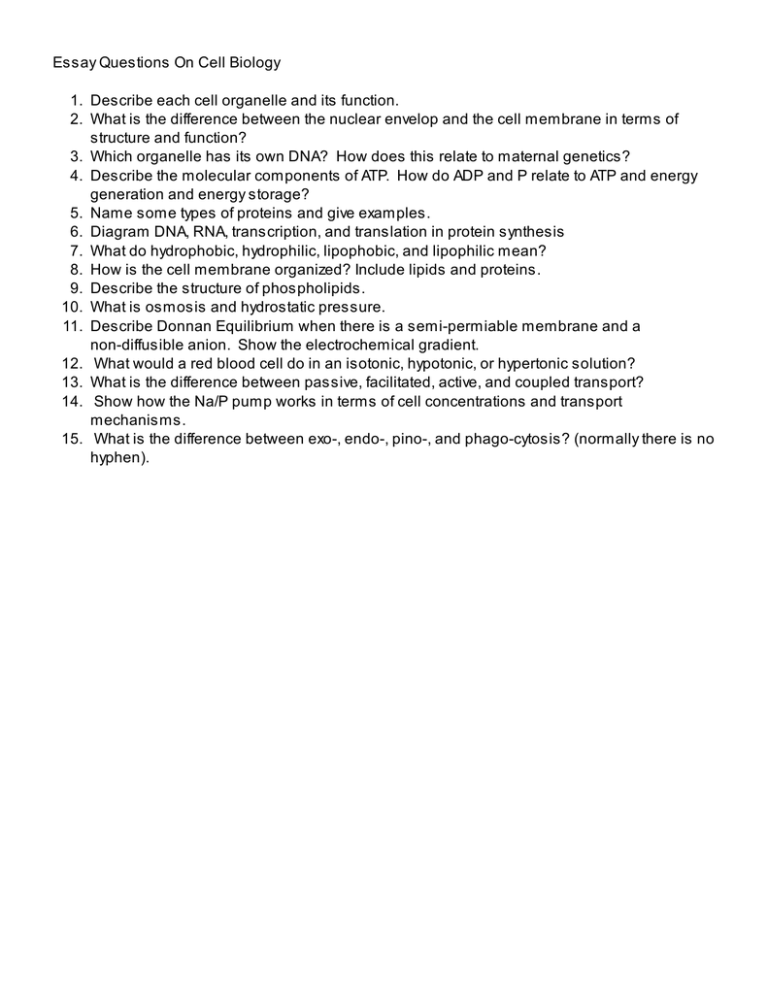 higher biology essay questions unit 1