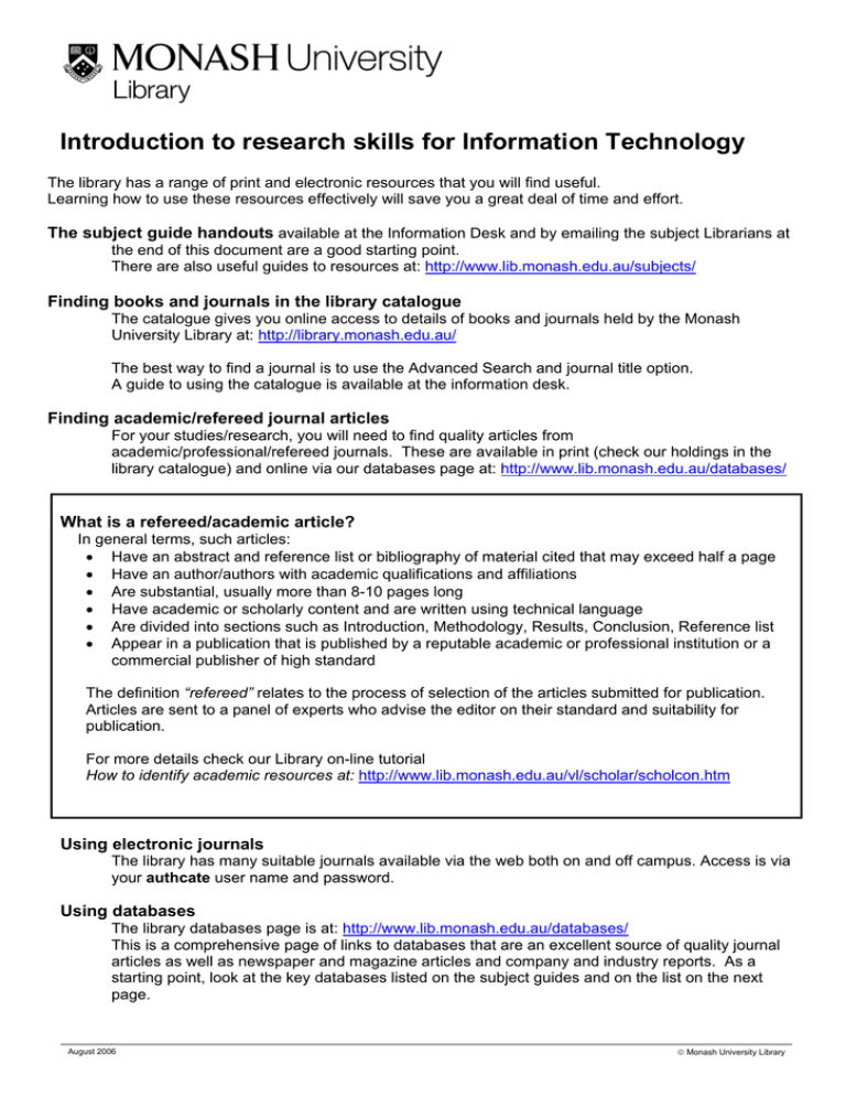 research skills in information technology