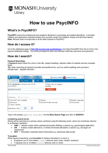 How to use PsycINFO What's in PsycINFO?