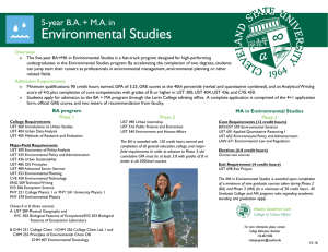 Environmental Studies 5-year B.A. + M.A. in Overview