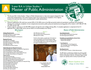 Master of Public Administration 5-year B.A. in Urban Studies + Overview