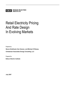 Retail Electricity Pricing And Rate Design In Evolving Markets