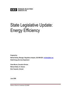 State Legislative Update: Energy Efficiency