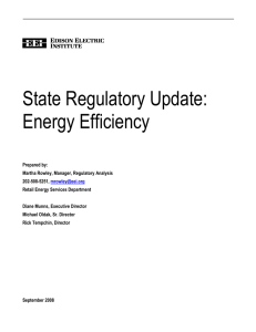 State Regulatory Update: Energy Efficiency