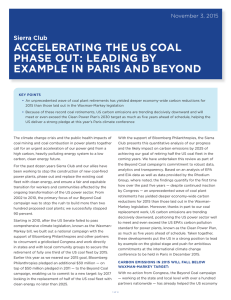 ACCELERATING THE US COAL PHASE OUT: LEADING BY Sierra Club
