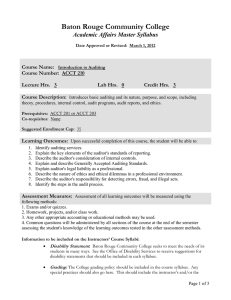 Baton Rouge Community College Academic Affairs Master Syllabus