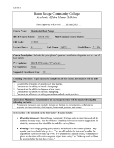 Baton Rouge Community College Academic Affairs Master Syllabus