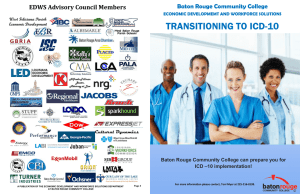 TRANSITIONING TO ICD-10 EDWS Advisory Council Members Baton Rouge Community College