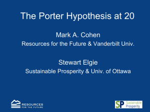 The Porter Hypothesis at 20 Mark A. Cohen Stewart Elgie