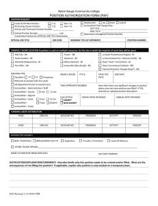 POSITION AUTHORIZATION FORM (PAF)  Baton Rouge Community College