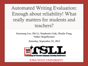 Automated Writing Evaluation: Enough about reliability! What really matters for students and teachers?