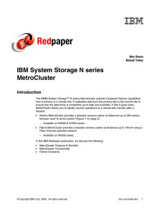 Red paper IBM System Storage N series MetroCluster