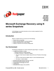 Red paper Microsoft Exchange Recovery using N series Snapshots