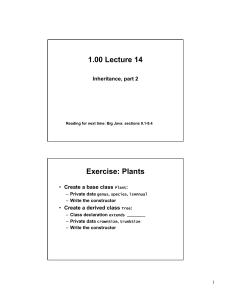1.00 Lecture 14 Exercise: Plants Inheritance, part 2 :