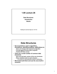 Data Structures 1.00 Lecture 26 Data Structures: Introduction