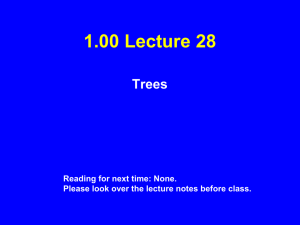 1.00 Lecture 28 Trees Reading for next time: None.