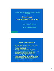 Class 18: Transformations in the 2D API Lab Affine Transformations