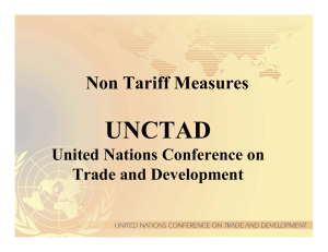 UNCTAD Non Tariff Measures United Nations Conference on Trade and Development
