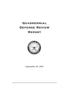 Quadrennial Defense Review Report September 30, 2001