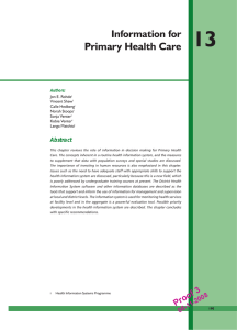 13 Information for Primary Health Care